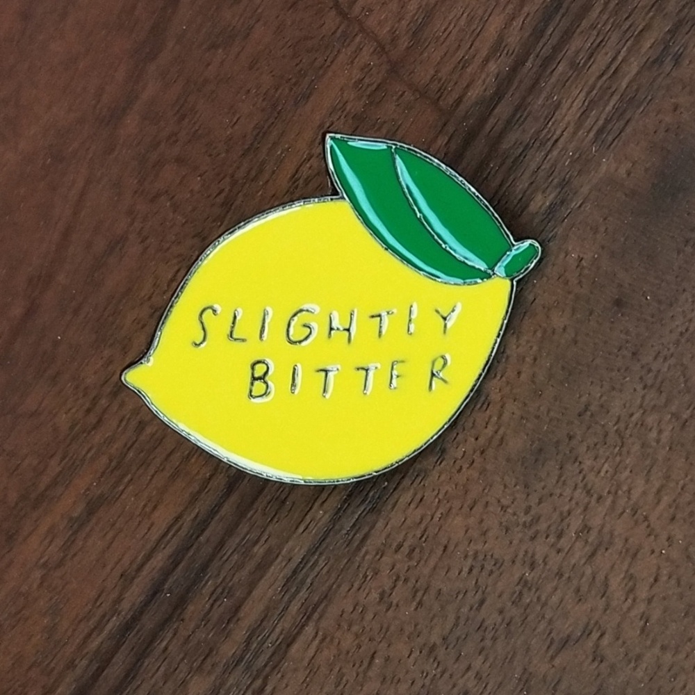 Slightly Bitter lemon enamel lapel pin